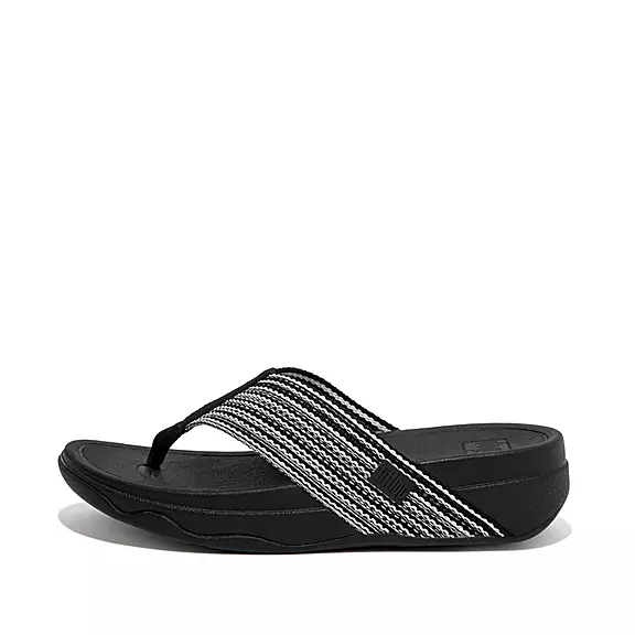 FitFlop SURFA Sandales Toe-Post Noir | 19961636