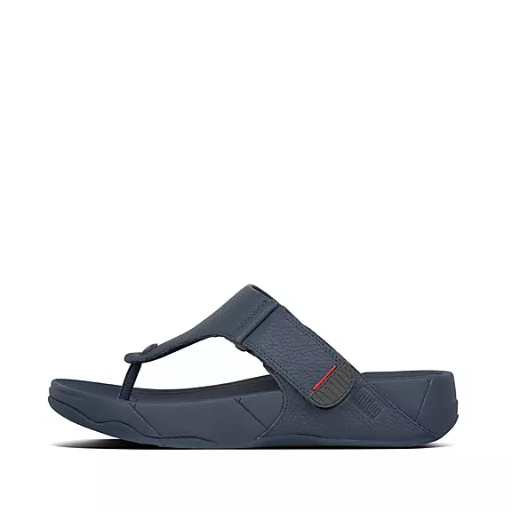 FitFlop TRAKK II Cuir Sandales Toe-Post Bleu Marine | 50038392