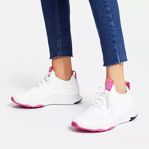 FitFlop VITAMIN FF E01 Knit Sports Baskets Blanche | 35275631