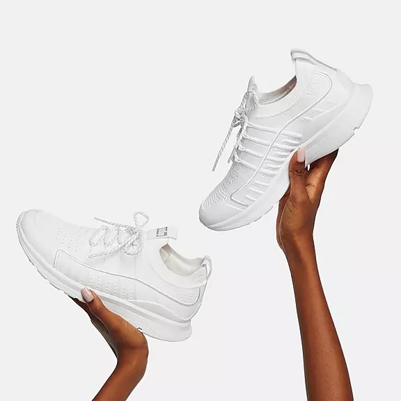 FitFlop VITAMIN FF Knit Sports Baskets Blanche | 98392212