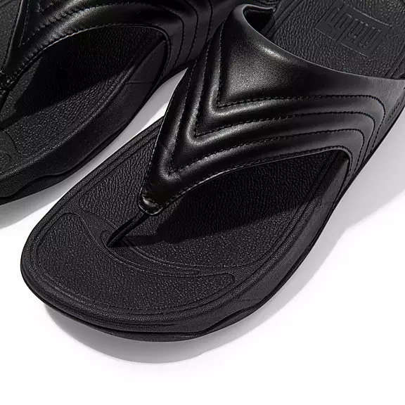 FitFlop WALKSTAR Cuir Sandales Toe-Post Noir | 22528824