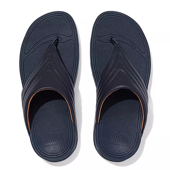 FitFlop WALKSTAR Cuir Sandales Toe-Post Bleu Marine | 31120903