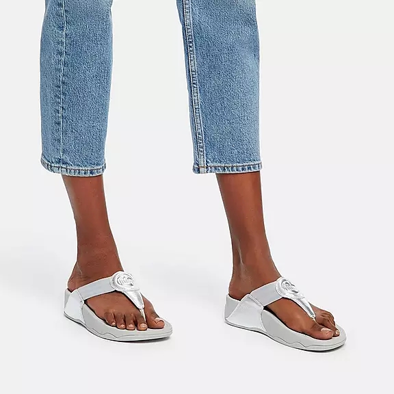 FitFlop WALKSTAR Webbing Sandales Toe-Post Argent | 13041378