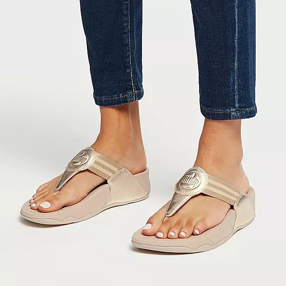 FitFlop WALKSTAR Webbing Sandales Toe-Post Doré | 30105071