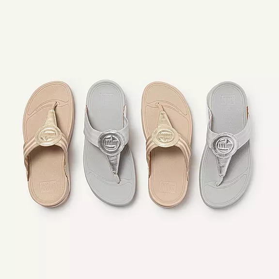 FitFlop WALKSTAR Webbing Sandales Toe-Post Doré | 30105071