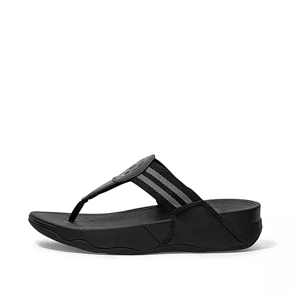 FitFlop WALKSTAR Webbing Sandales Toe-Post Noir | 94309217